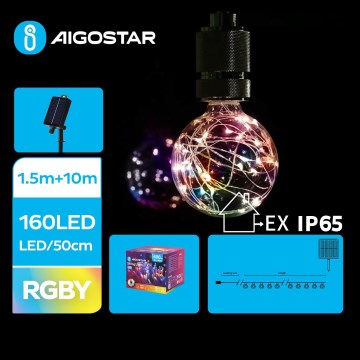 Aigostar - Solarny łańcuch świąteczny 20 diod LED/8 funkcji 11,5m IP65 wielokolorowy