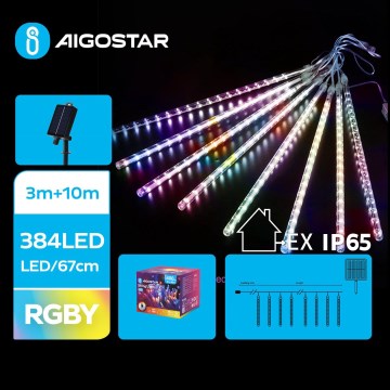 Aigostar - solarny łańcuch świetlny 384 diod LED / 13 m IP65 1200 mAh wielokolorowy