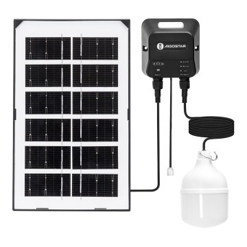 Aigostar - solarny żyrandol LED/35W/12V 3000 mAh 6500K IP65 śr. 10 cm + pilot zdalnego sterowania