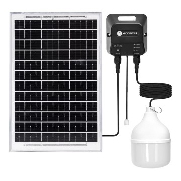 Aigostar - Solarny żyrandol LED/70W/12V 6000 mAh 6500K IP65 śr. 12 cm + zdalne sterowanie
