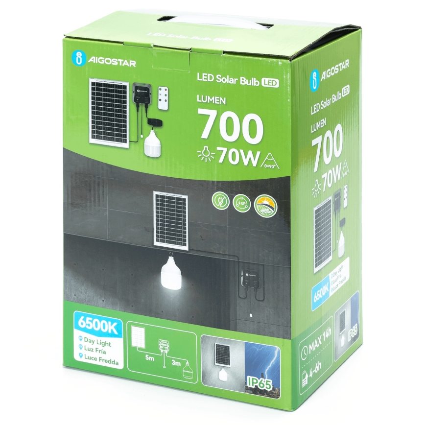 Aigostar - Solarny żyrandol LED/70W/12V 6000 mAh 6500K IP65 śr. 12 cm + zdalne sterowanie