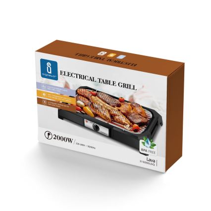 Aigostar - Stołowy grill elektryczny 2000W/230V