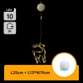 Aigostar - Świąteczna dekoracja LED, 10 diod LED, zasilanie 3xAAA, renifer, 19 cm