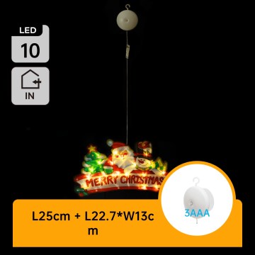 Aigostar - Świąteczna dekoracja LED 10xLED/3xAAA Wesołych Świąt 13 cm