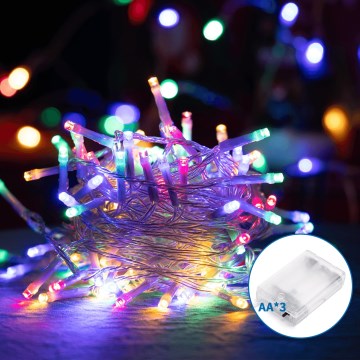 Aigostar - Świąteczny łańcuch LED 100xLED/3xAA 10,3 m wielokolorowy