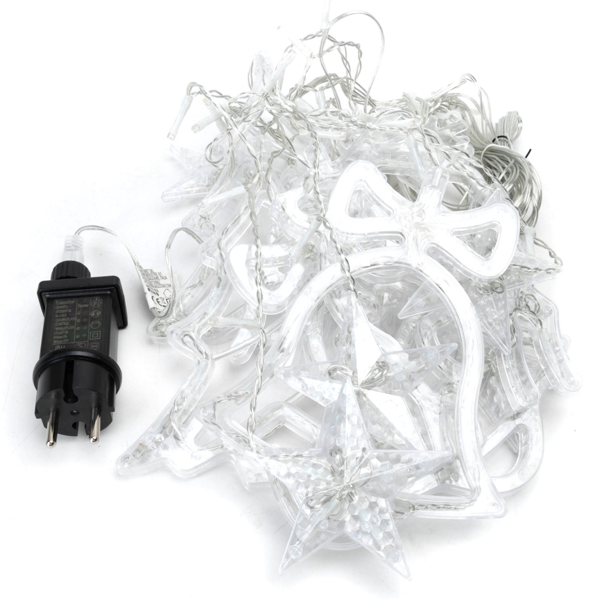 Aigostar - Zewnętrzny łańcuch świąteczny LED 120 diod / 8 funkcji, 3×0,6 m, IP44, zimna biel + pilot zdalnego sterowania