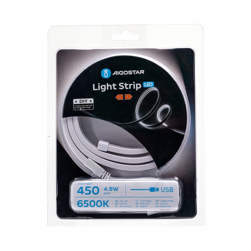 Aigostar - Taśma LED 1m LED/4,9W/5V 6500K IP65