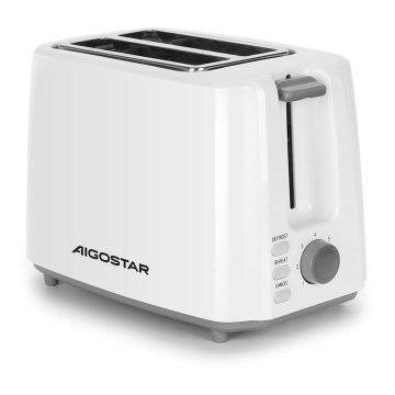 Aigostar - Toster z dwoma otworami 750W/230V biały