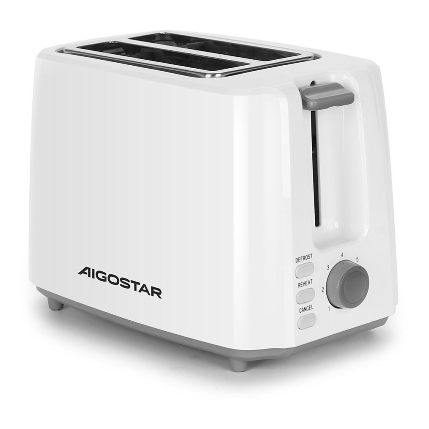 Aigostar - Toster z dwoma otworami 750W/230V biały