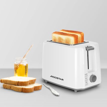 Aigostar - Toster z dwoma otworami 750W/230V biały