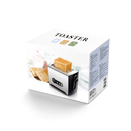 Aigostar - Toster z dwoma otworami 900W/230V matowy chrom