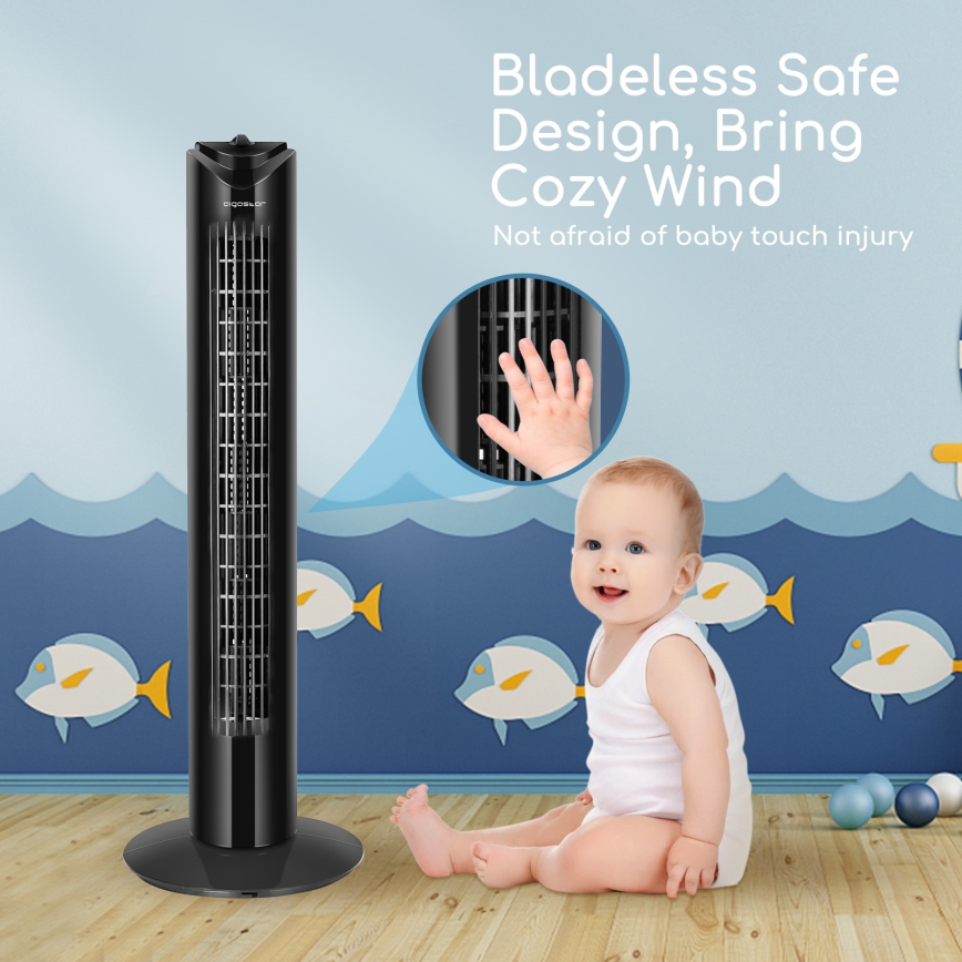 Aigostar - Wentylator kolumnowy 45W/230V czarny