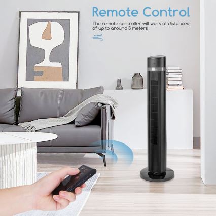 Aigostar - Wentylator kolumnowy 45W/230V czarny + pilot