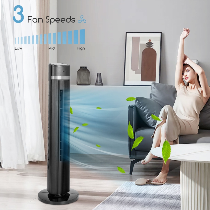 Aigostar - Wentylator kolumnowy 45W/230V czarny + pilot