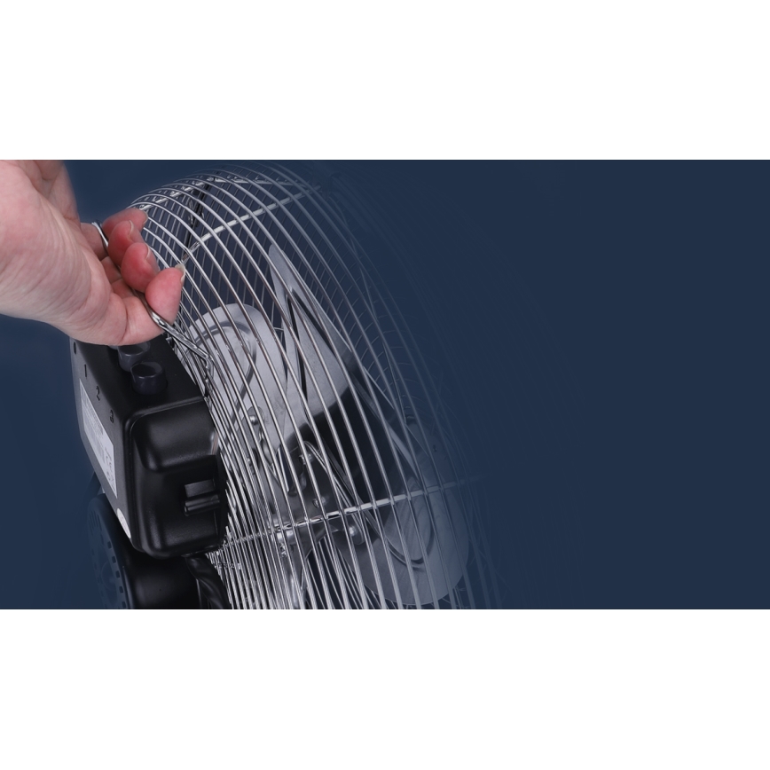 Aigostar - Wentylator podłogowy 100W/230V chrom błyszczący