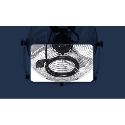 Aigostar - Wentylator podłogowy 100W/230V chrom błyszczący