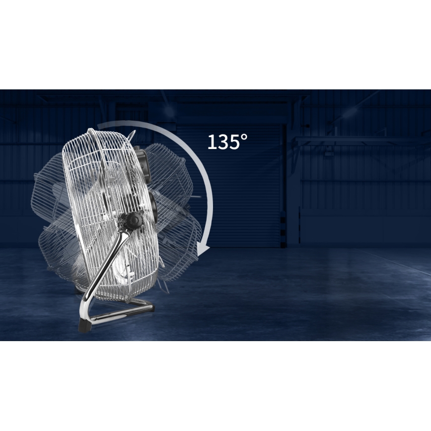 Aigostar - Wentylator podłogowy 100W/230V śr. 54 cm, błyszczący chrom