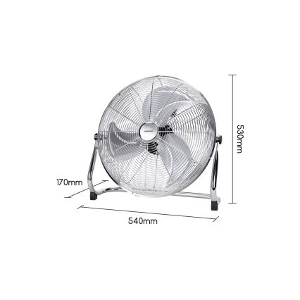 Aigostar - Wentylator podłogowy 100W/230V śr. 54 cm, błyszczący chrom