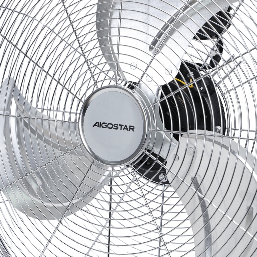 Aigostar - Wentylator podłogowy 100W/230V śr. 54 cm błyszczący chrom