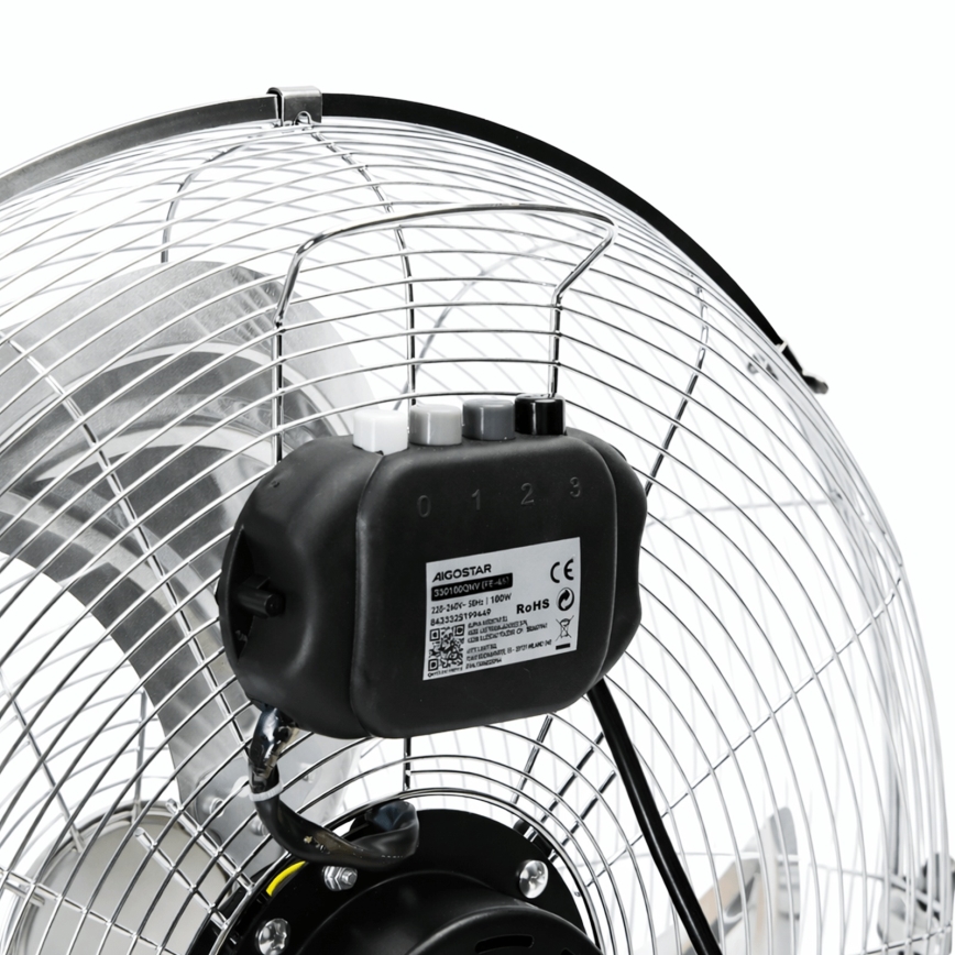 Aigostar - Wentylator podłogowy 100W/230V śr. 54 cm błyszczący chrom
