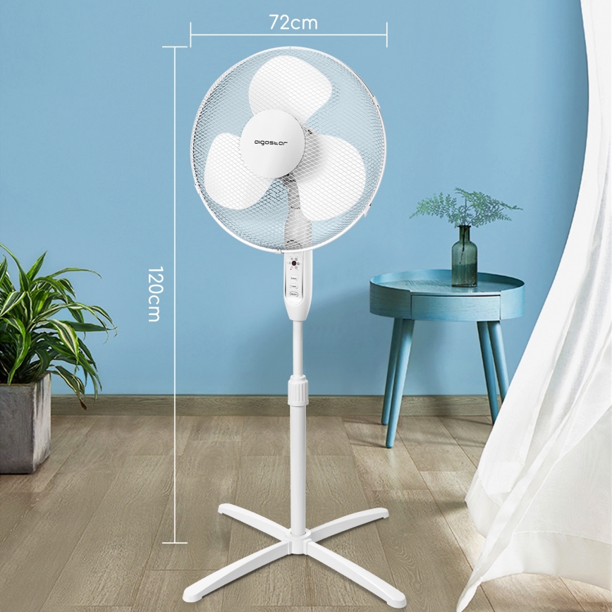 Aigostar - Wentylator podłogowy 40W/230V 120 cm biały