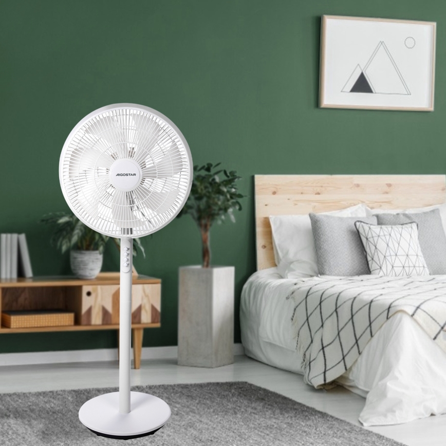 Aigostar - Wentylator podłogowy 45W/230V 110 cm biały