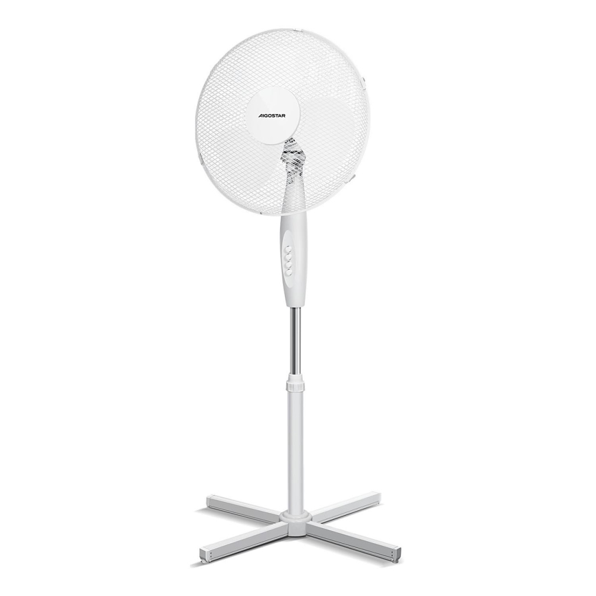Aigostar - Wentylator podłogowy 45W/230V 125 cm biały