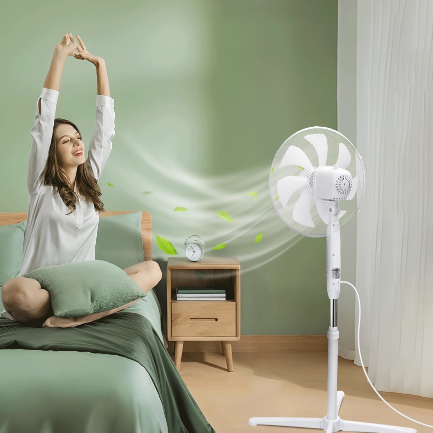 Aigostar - Wentylator podłogowy 50W/230V 120 cm biały