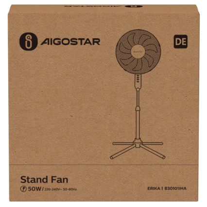 Aigostar - Wentylator podłogowy 50W/230V 120 cm biały