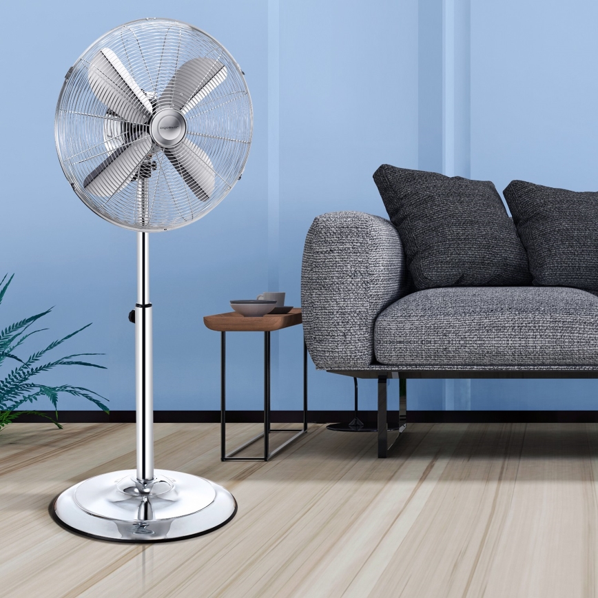 Aigostar - Wentylator podłogowy 50W/230V 44,8 cm chrom błyszczący