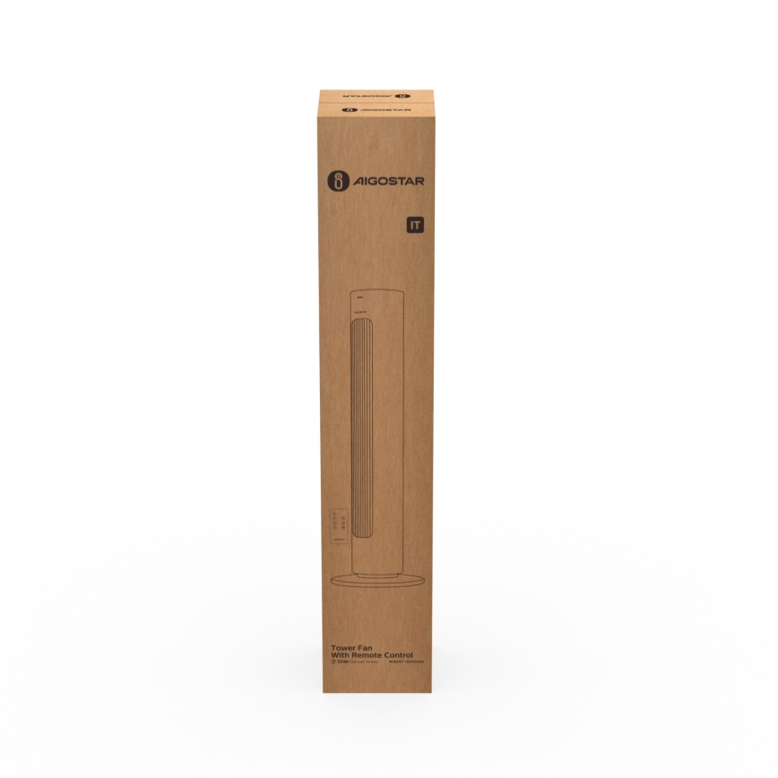 Aigostar - Wentylator podłogowy 50W/230V biały + pilot zdalnego sterowania