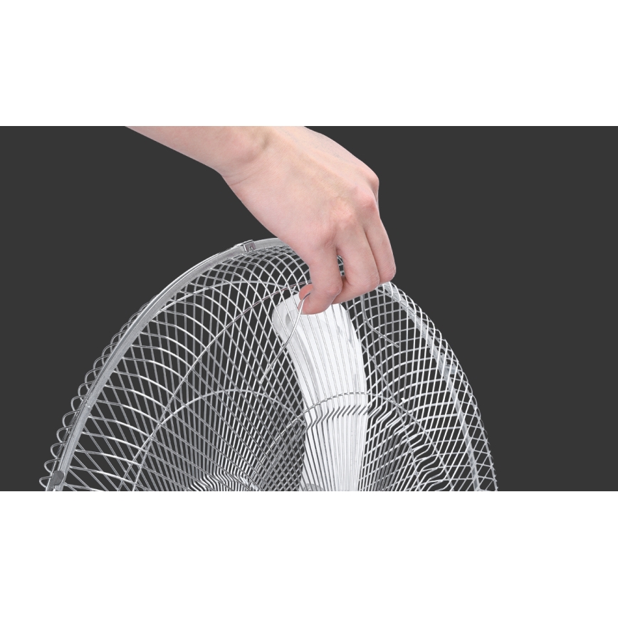 Aigostar - Wentylator podłogowy 55W/230V chrom błyszczący/czarny