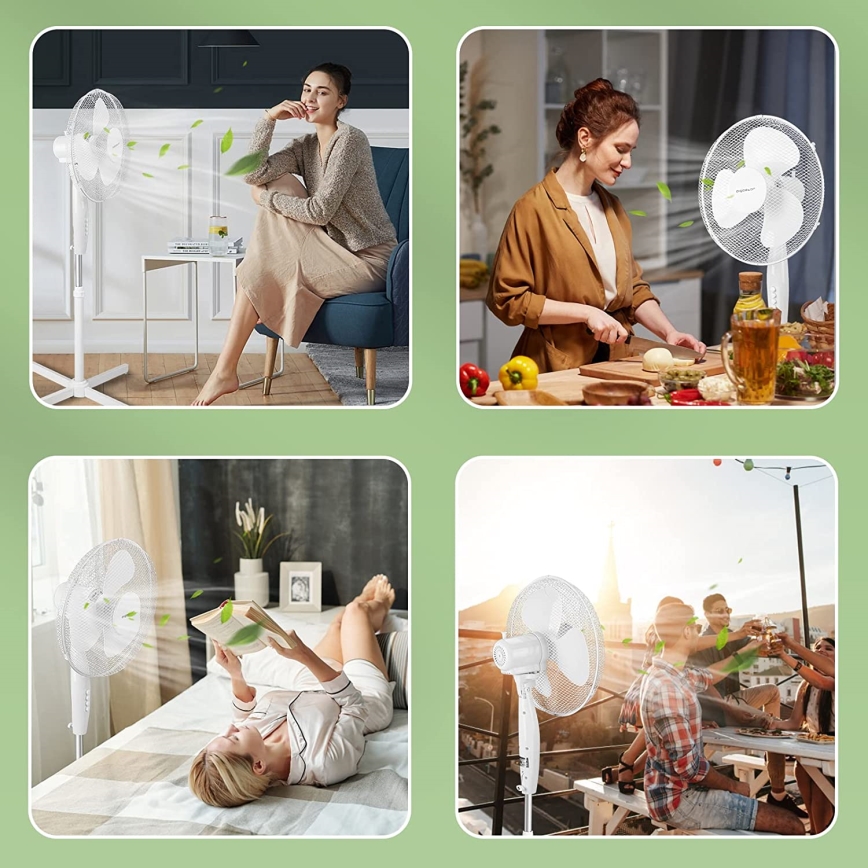 Aigostar - Wentylator stojący 45W/230V 120 cm biały