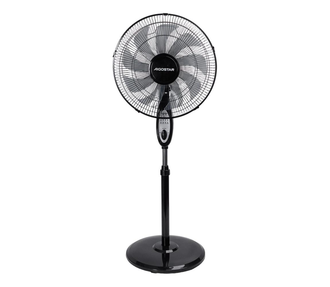 - Wentylator stojący 55 W/230 V, 130 cm, czarny + pilot