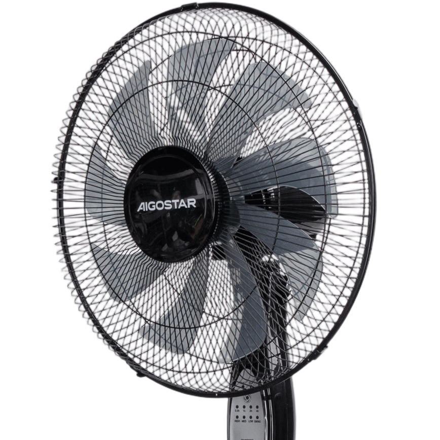 Aigostar - Wentylator stojący 60W/230V 130 cm czarny + z pilotem