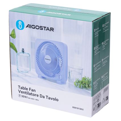 Aigostar - Wentylator stołowy 30W/230V niebieski