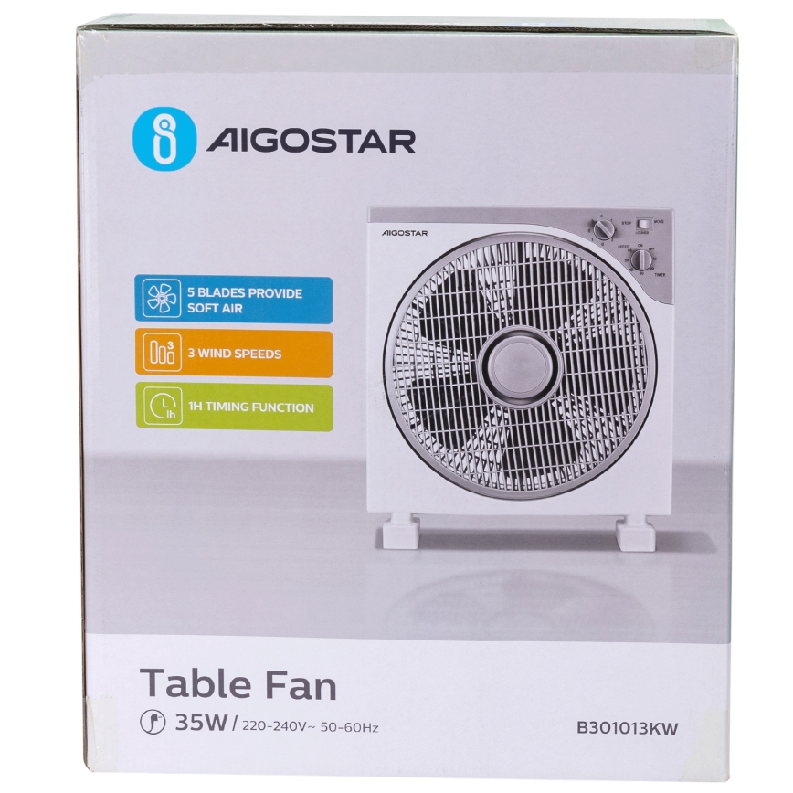 Aigostar - Wentylator stołowy 35W/230V