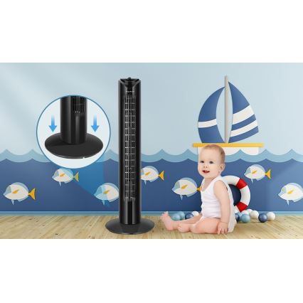 Aigostar - Wentylator wieżowy 45W/230V czarny