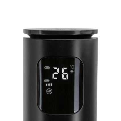Aigostar - Wentylator wieżowy 50W/230V czarny Wi-Fi + pilot zdalnego sterowania