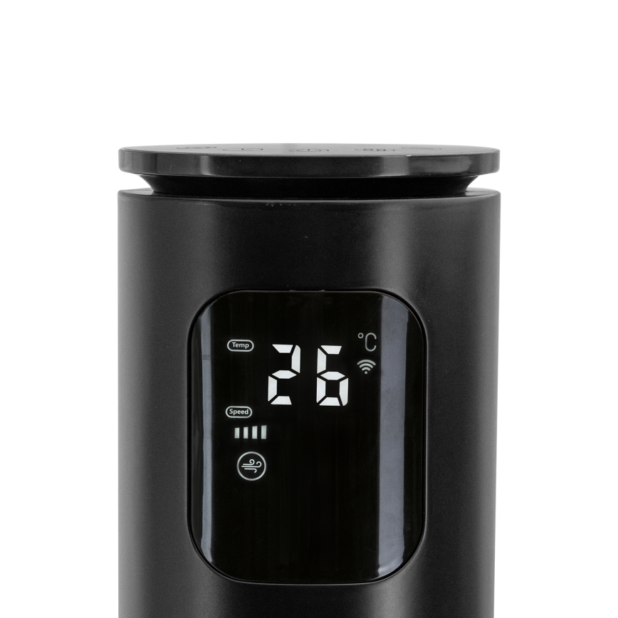 Aigostar - Wentylator wieżowy 50W/230V czarny Wi-Fi + pilot zdalnego sterowania