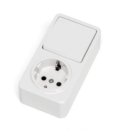 Aigostar - Włącznik domowy 1P z gniazdem 1x10A/250V SCHUKO