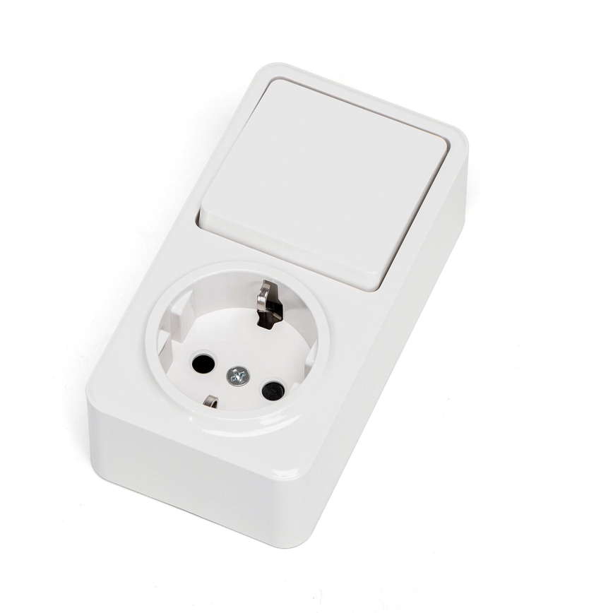 Aigostar - Włącznik domowy 1P z gniazdem 1x10A/250V SCHUKO