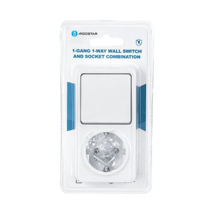 Aigostar - Włącznik domowy 1P z gniazdem 1x10A/250V SCHUKO