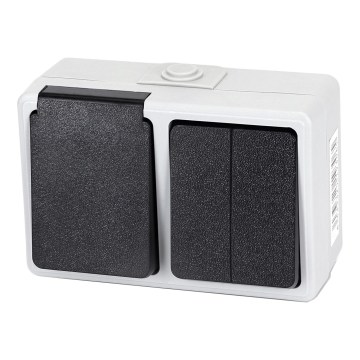Aigostar - Włącznik domowy AC z gniazdkiem 250V/16A IP54