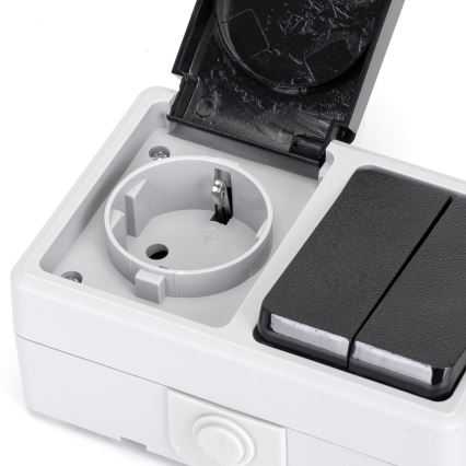 Aigostar - Włącznik domowy AC z gniazdkiem 250V/16A IP54