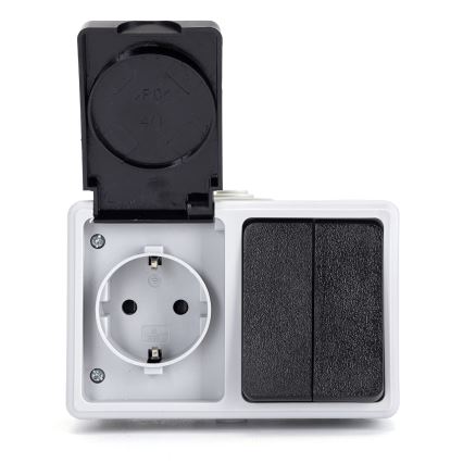 Aigostar - Włącznik domowy AC z gniazdkiem 250V/16A IP54