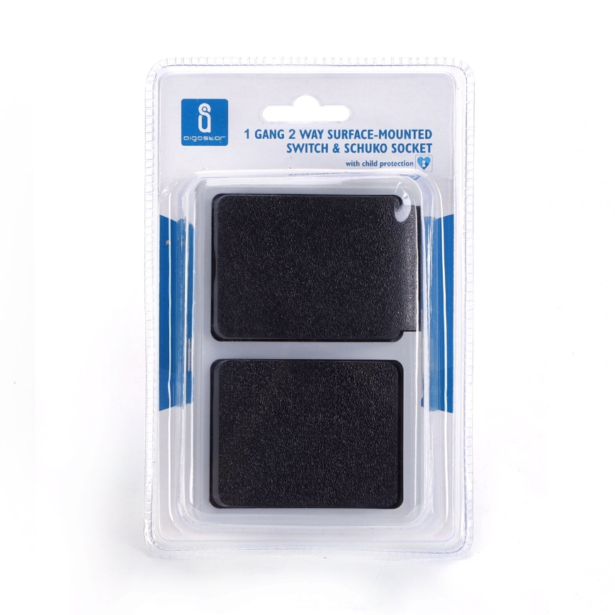 Aigostar - Włącznik zewnętrzny 1P z gniazdkiem 1x16A/250V IP54 SCHUKO