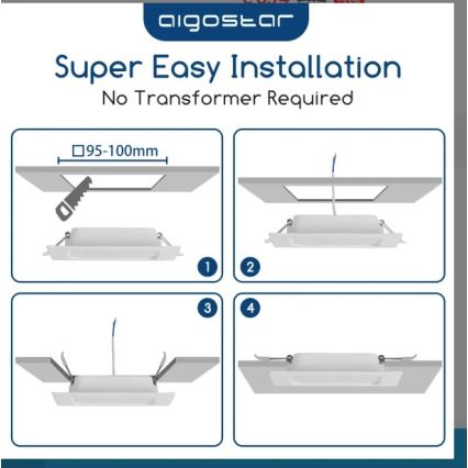 Aigostar - wpuszczana oprawa sufitowa LED/6W/230V 4000K 12x12 cm biała