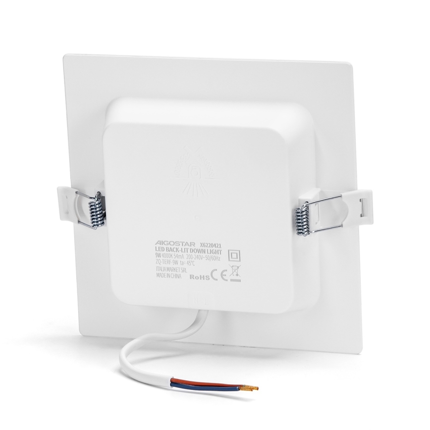 Aigostar - Wpuszczana oprawa sufitowa LED/9W/230V 4000K 14,5x14,5 cm biała