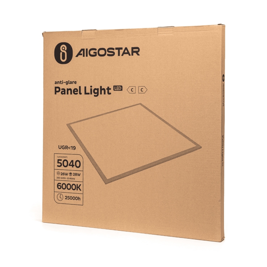 Aigostar - Wpuszczany panel sufitowy LED/28W/230V Wysoka wydajność UGR19 6000K 59,5x59,5 cm